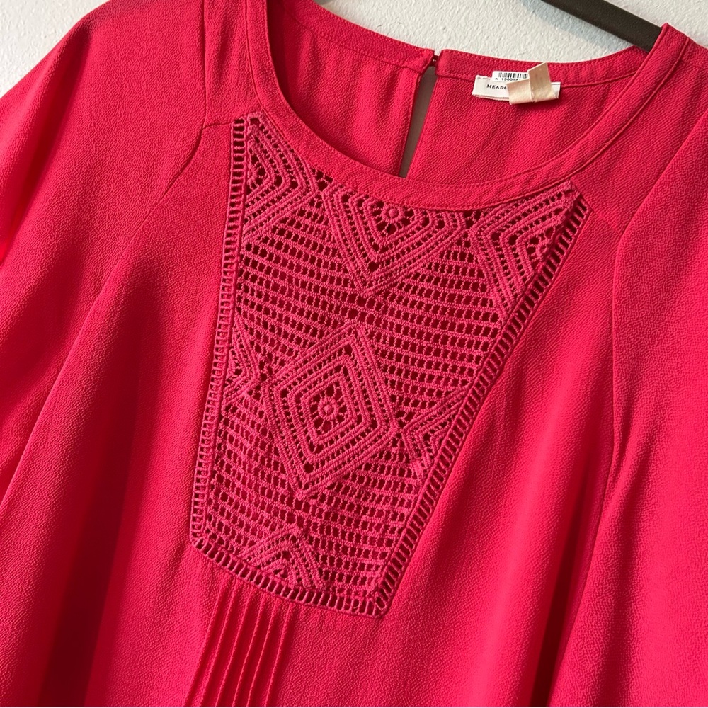 Anthropologie Meadow Rue Anele Coral Crochet Blouse (S) - Picture 2 of 5